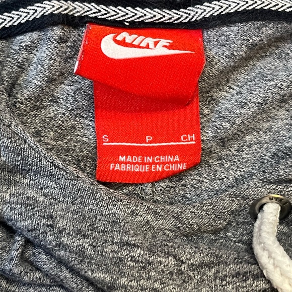 Sz Sm Nike Heather Gray Pullover Hoodie with White Logo - Picture 5 of 7